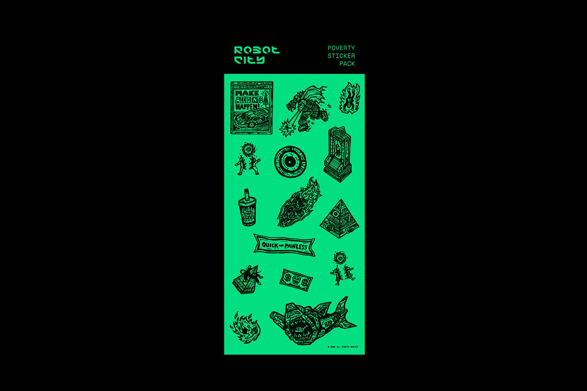 Robot City Poverty Sticker Pack