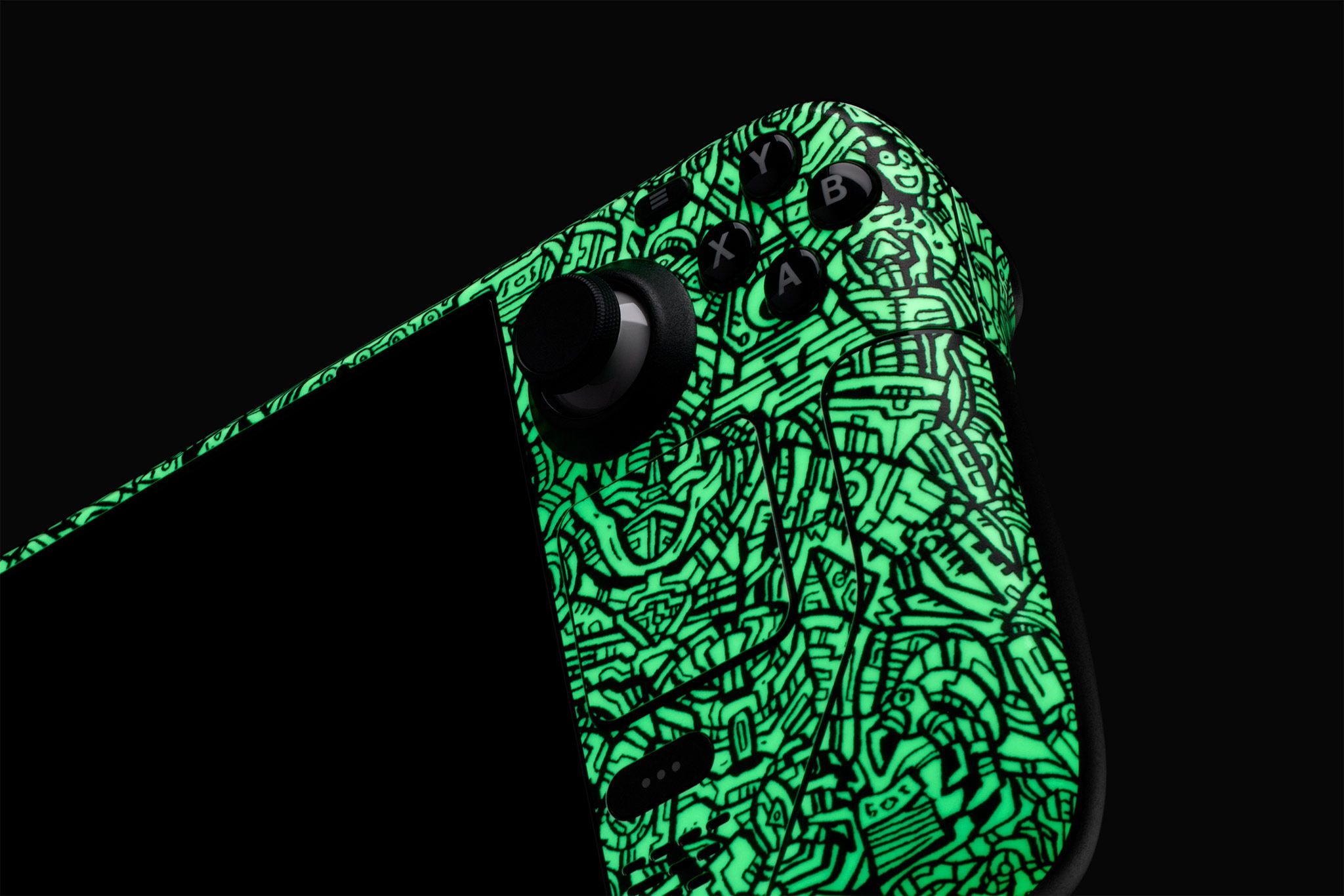 Steamdeck Glowbot skin in glow in the dark