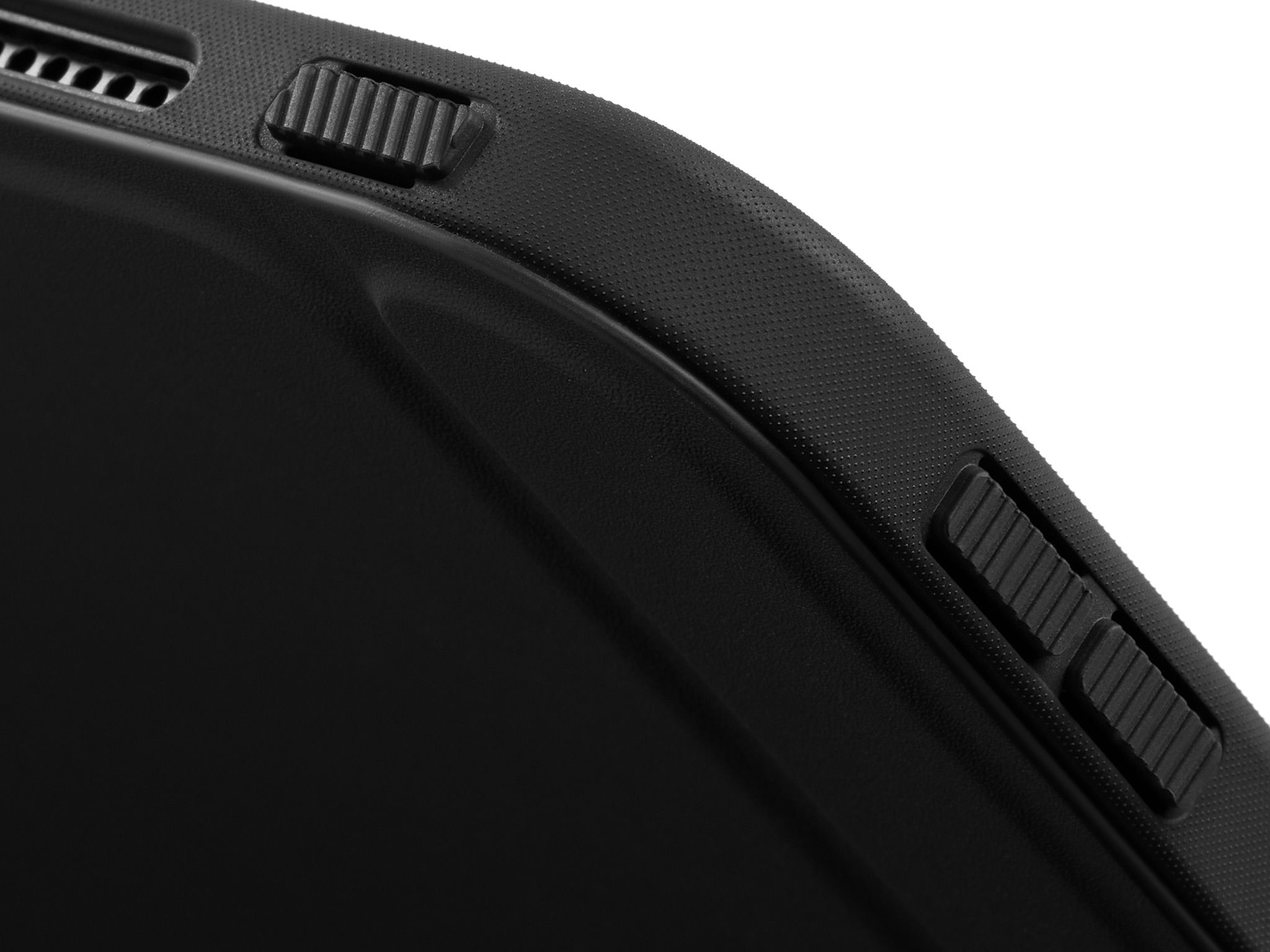 A close-up of the textured buttons on our iPad Folio Grip.