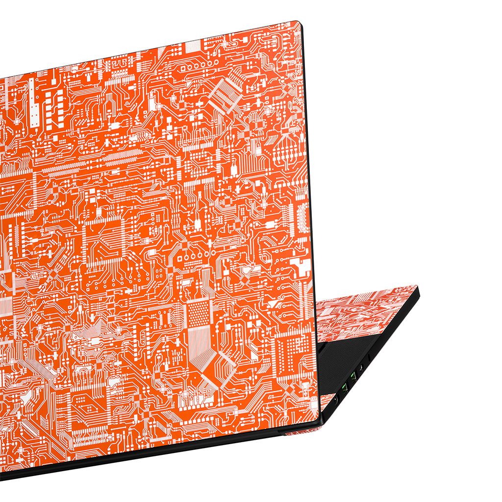 Razer Blade 15 Circuit Board skin in orange and white