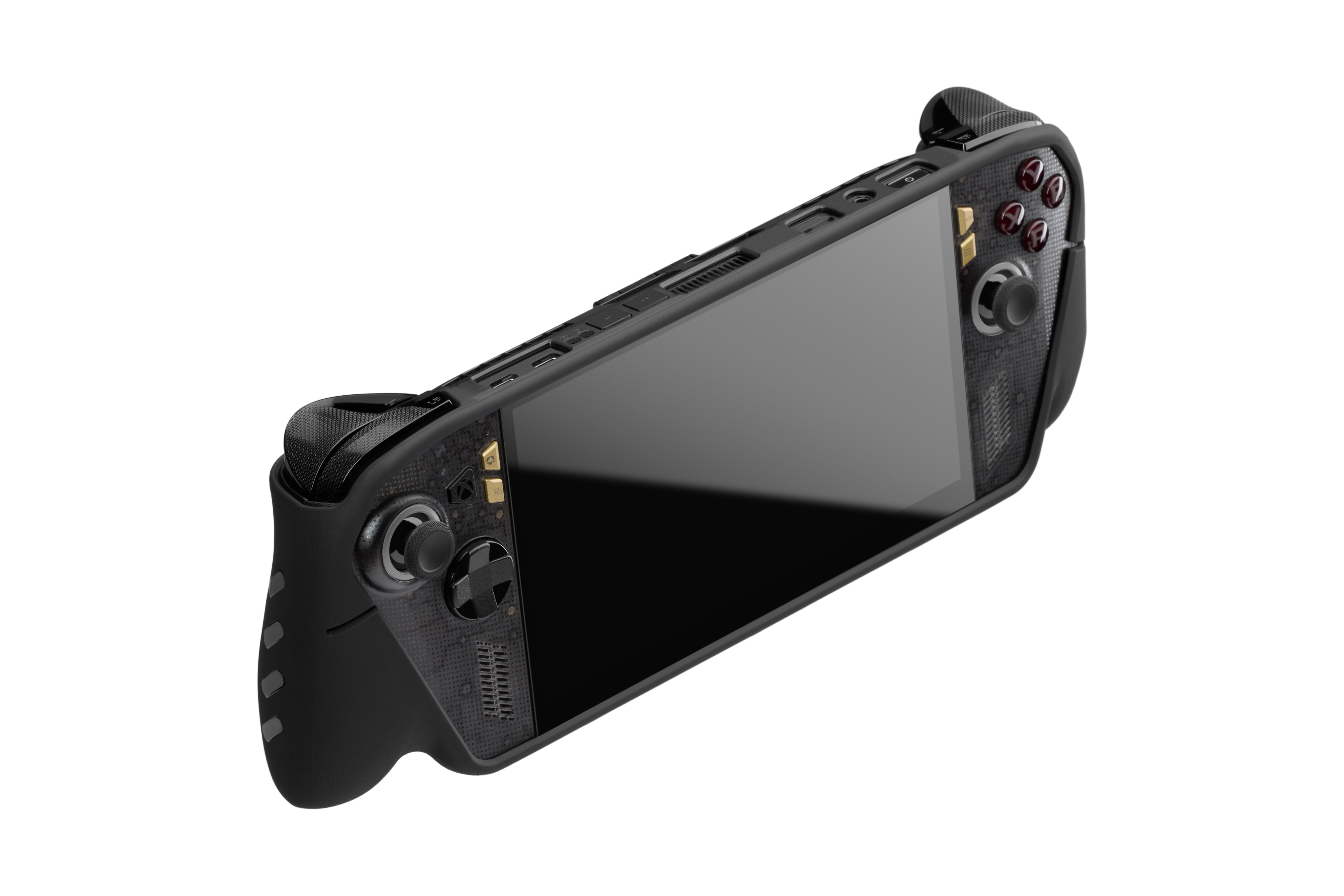 An Xbox Ally X20 with a dbrand Killswitch Case applied.