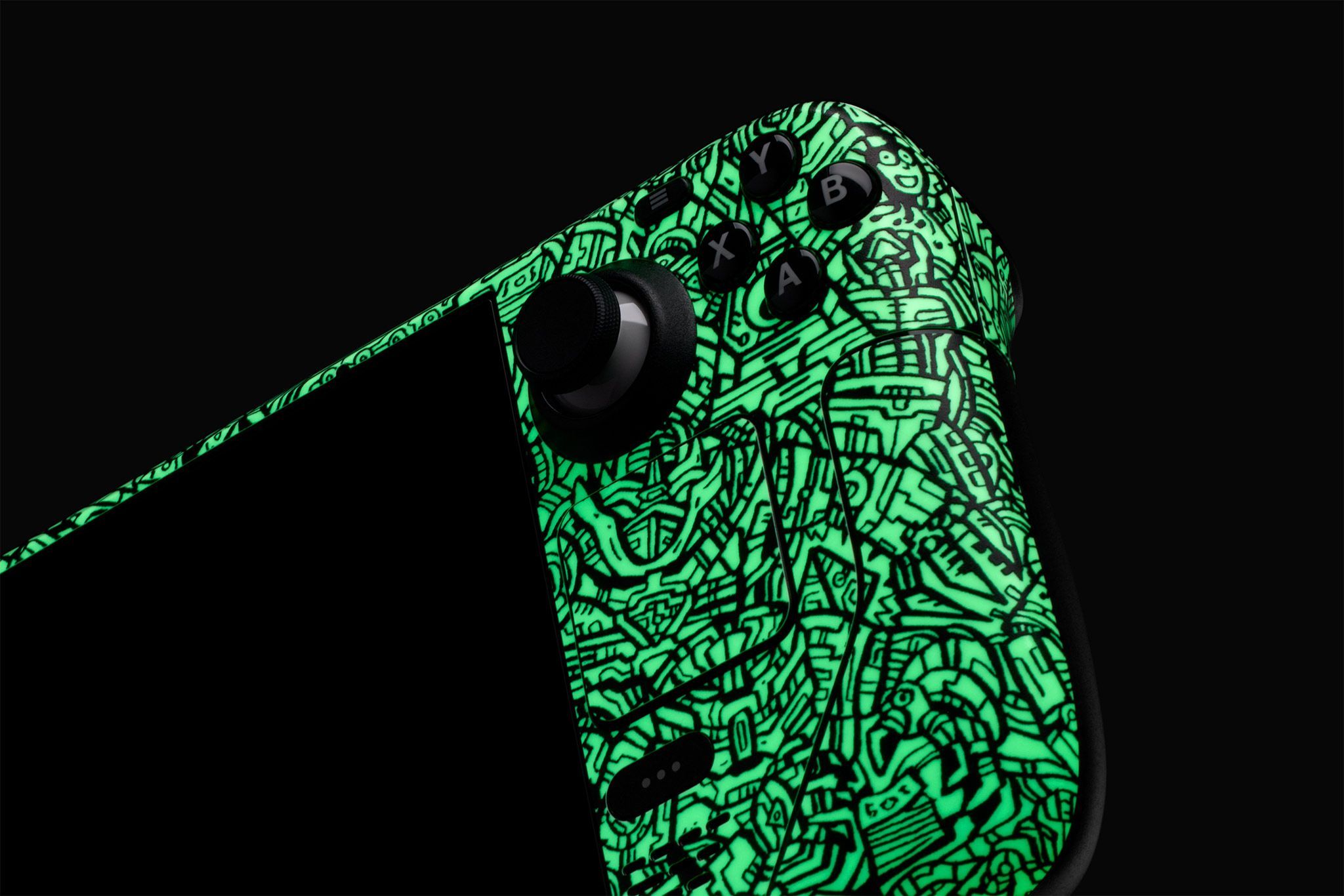 Steamdeck Glowbot skin in glow in the dark