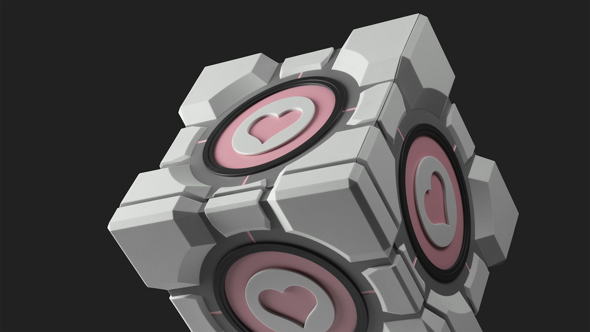 Companion Cube with a high degree of surface detail