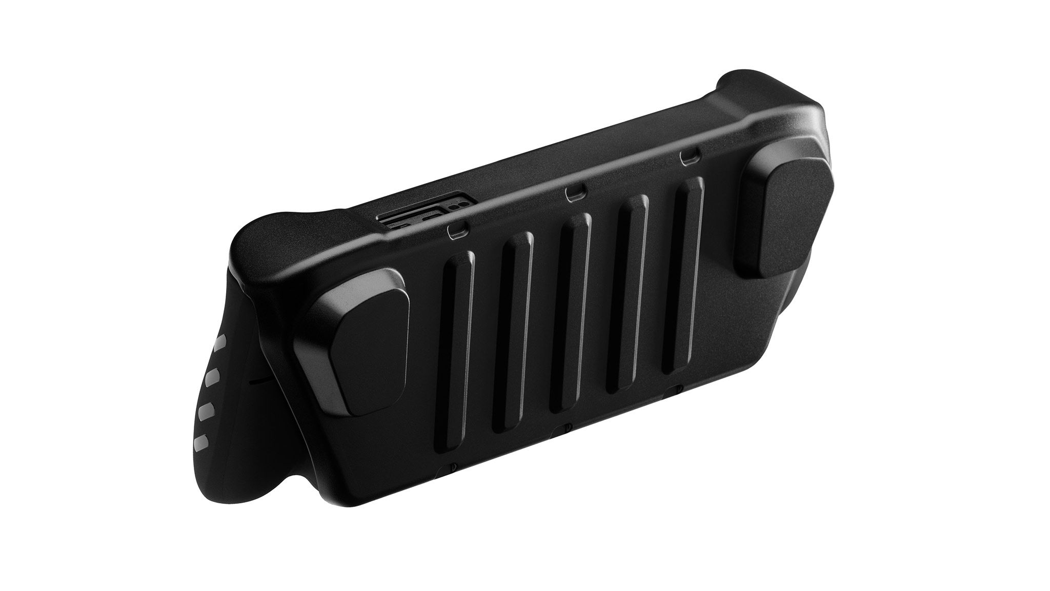An ROG Xbox Ally X20 with our Killswitch Case and Travel Cover applied to the front of the console. The Travel Cover encloses the front of the console
