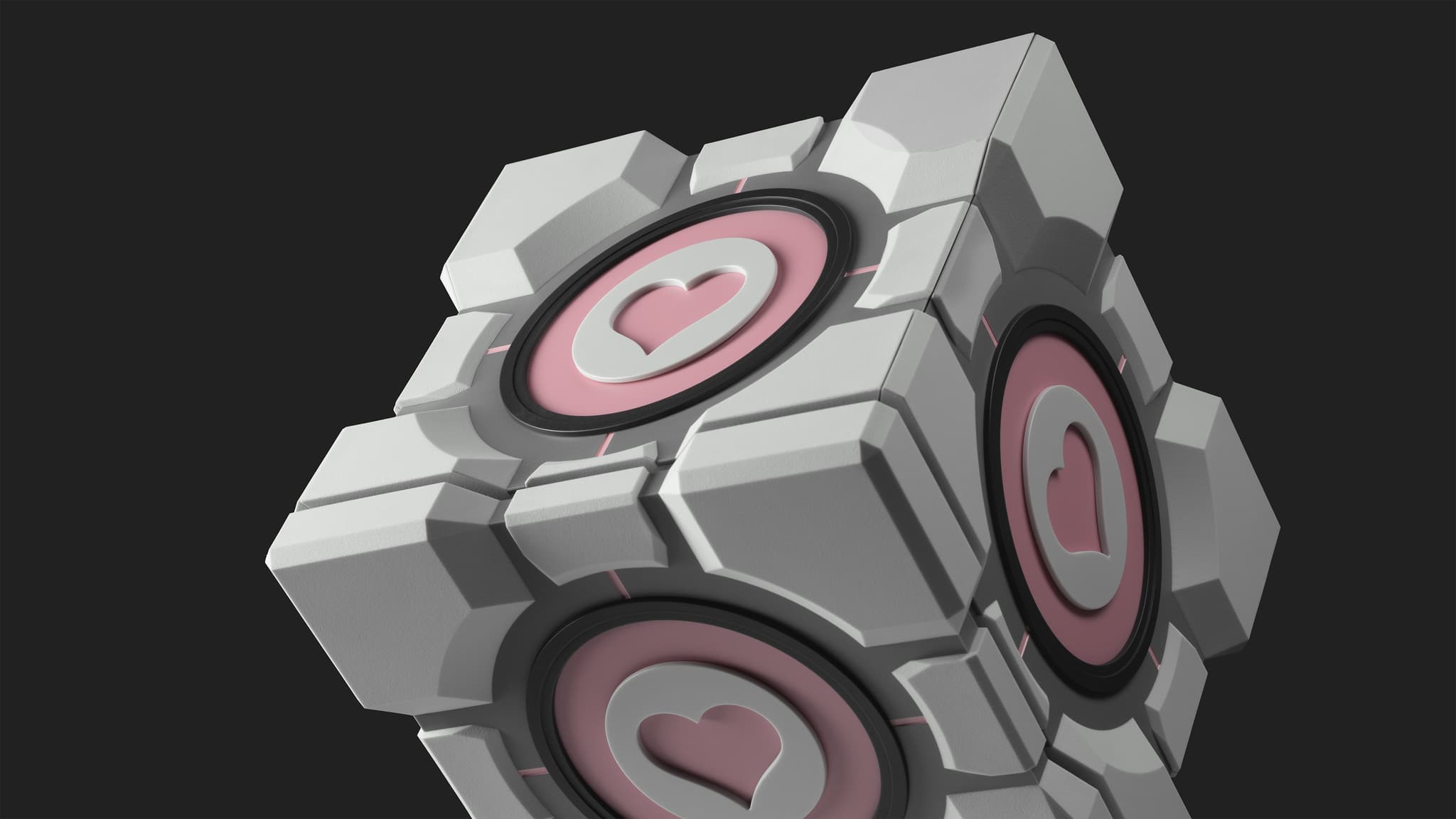 Companion Cube with a high degree of surface detail